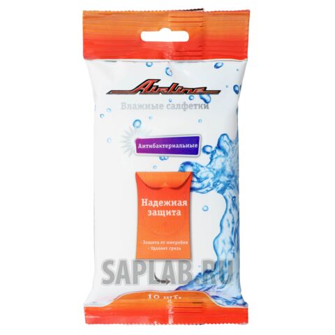 Купить AIRLINE ANA02 Салфетки влажные AIRLINE антибактериальные (10шт)