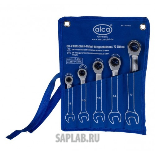 Купить ALCA 464050 Набор трещеточных комбинированных ключей 5 размеров (8-10-13-14-17)