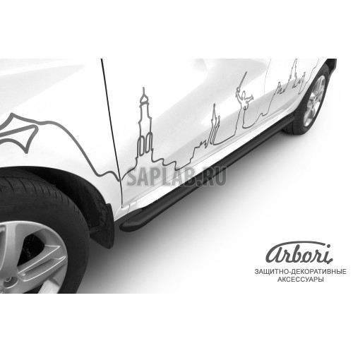 Купить ARBORI AFZDALADXR08B Защита штатных порогов Arbori d57 труба черная LADA XRAY 2016-