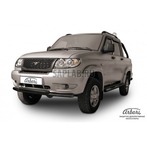 Купить ARBORI AFZDAUPPIC03B Защита переднего бампера Arbori d57+d57 двойная черная UAZ PATRIOT Picap 2007-