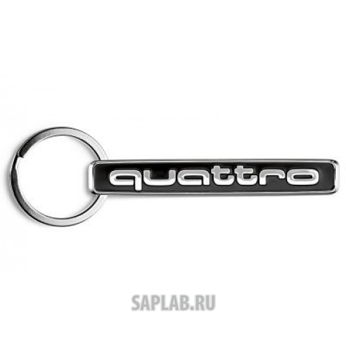 Купить Audi 3181400900 Металлический брелок с карабином Audi Key ring quattro, black/silver, артикул 3181400900