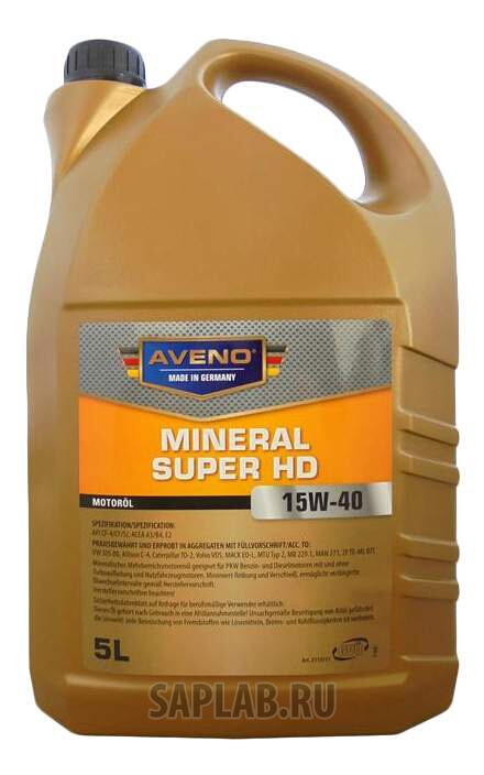 Купить AVENO 3011002005 Моторное масло Aveno Mineral Super HD 15W-40 5л