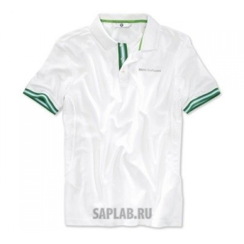 Купить BMW 80142285727 Мужская футболка BMW Golfsport Polo Shirt, men, White/Green, артикул 80142285727