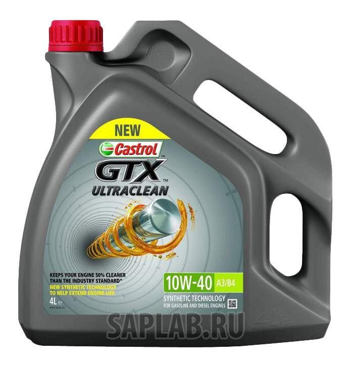 Купить CASTROL 15A4E0 Моторное масло Castrol GTX Ultraclean 10W-40 4л
