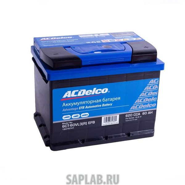 Купить GENERAL_MOTORS 19379741 6СТ-60VLЗ, Аккумуляторная батарея ACDelcoEFB 60-3-R GM 19379741