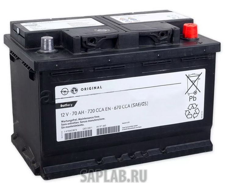 Купить GENERAL_MOTORS 93453874 Аккумулятор GENERAL MOTORS 93453874 70А/ч 640А 12В обратная поляр. стандартные клеммы