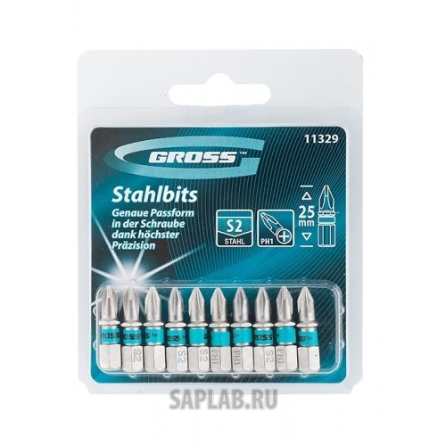 Купить GROSS 11329 Набор бит PH1х25, сталь S2, 10шт //GROSS