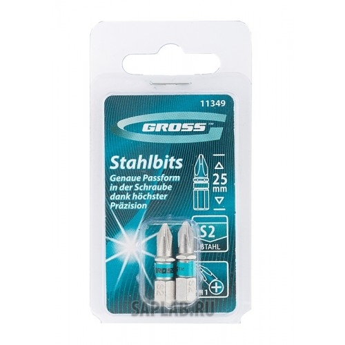 Купить GROSS 11349 Набор бит PH1х25, сталь S2, 2шт //GROSS