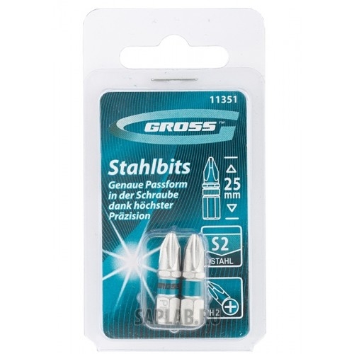 Купить GROSS 11351 Набор бит PH2х25, сталь S2, 2шт //GROSS