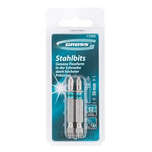Купить GROSS 11355 Набор бит PH1х50, сталь S2, 2шт //GROSS