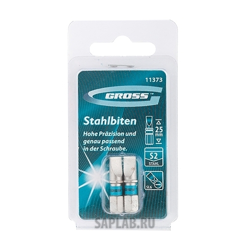 Купить GROSS 11373 Набор бит SL6,0х25, сталь S2, 2шт //GROSS