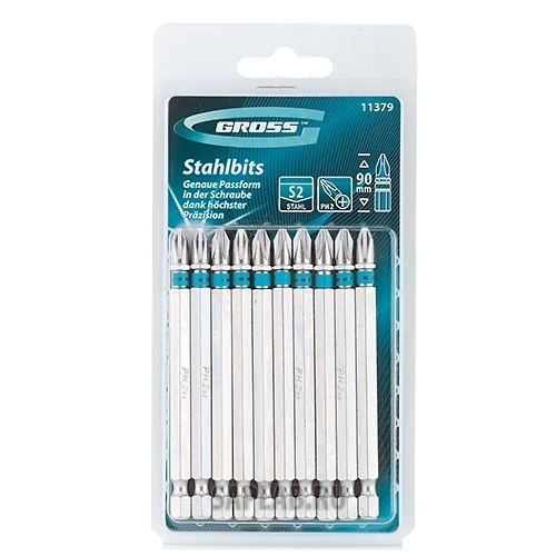 Купить GROSS 11379 Набор бит PH2х90, сталь S2, 10шт //GROSS