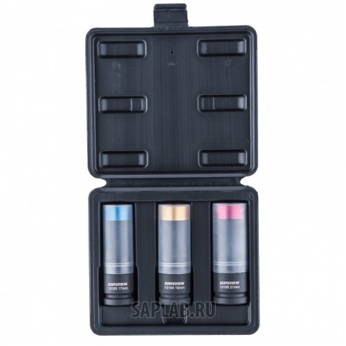 Купить GROSS 13196 Набор головок ударных шестигранных для колесных дисков 17, 19, 21 мм, 1/2