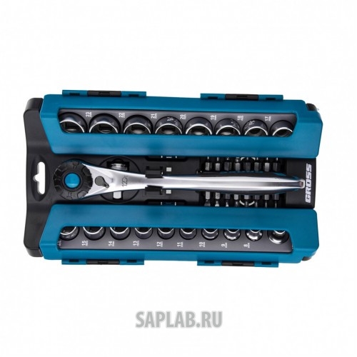 Купить GROSS 14145 Набор торцевых головок, трещотка 120 зубьев, 36 предметов, 1/2