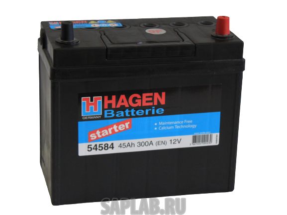 Купить HAGEN_BATTERIE 54584 Акб (54584) Азия 45 А/Ч (-/+) 12v En 300 А 237х127х227 HAGEN BATTERIE 54584