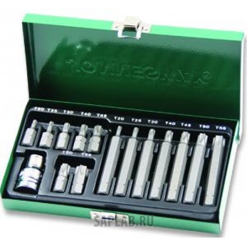 Купить JONNESWAY S29H4215S Набор вставок-бит 10 мм TORX® (30 и 75 мм), Т20-Т55, 15 предметов, S29H4215S JONNESWAY