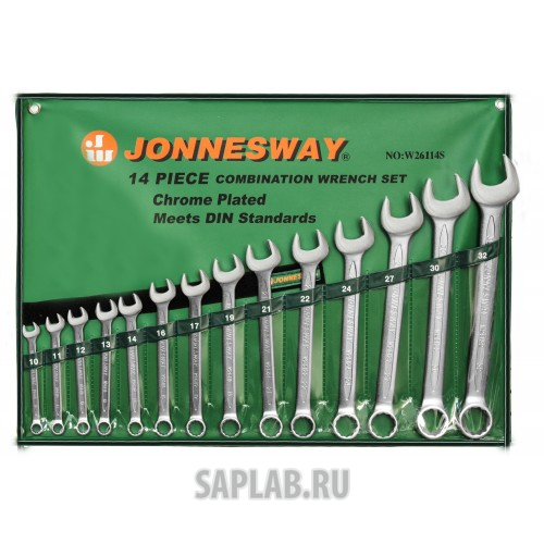 Купить JONNESWAY W26114S Набор комбинированных ключей 10-32 мм, 14 предметов, W26114S JONNESWAY