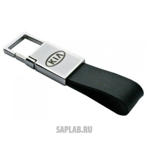 Купить Kia R8480AC464K Кожаный брелок Kia Logo Leather Keyring, Black, артикул R8480AC464K