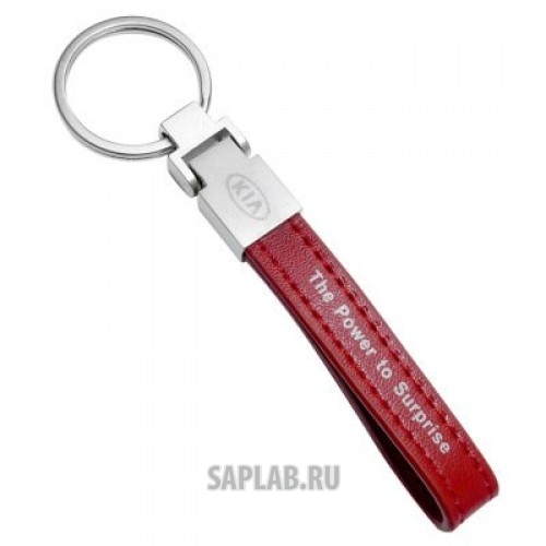 Купить Kia R8480AC504K Кожаный брелок Kia Keyring, Leather Red, артикул R8480AC504K