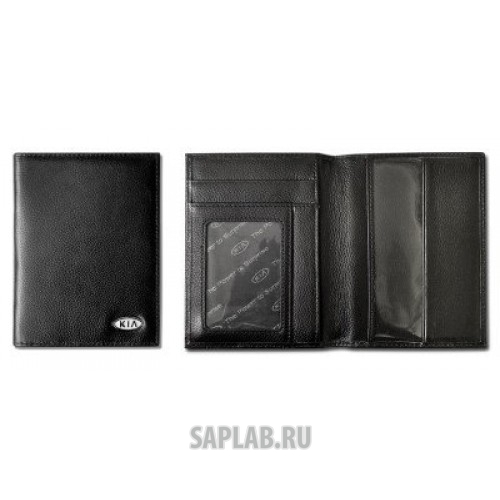 Купить Kia R8480AC510K Кожаная обложка для авто-документов Kia, цвет черный, артикул R8480AC510K