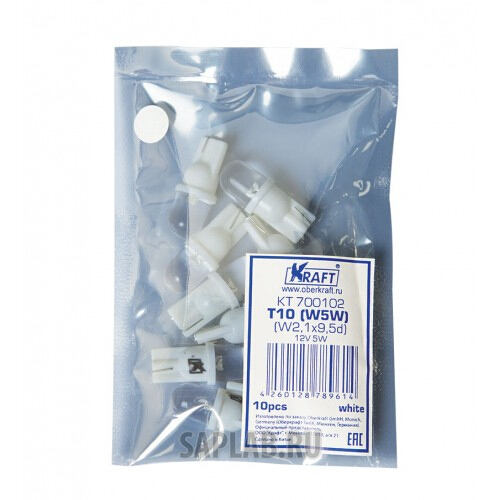 Купить KRAFT KT700102 Светодиодная лампа T10 W5W (W2.1x9.5d) 12v White