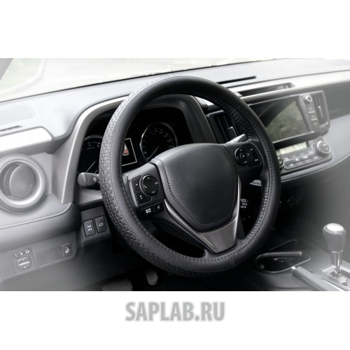 Купить KRAFT KT800301 Оплетка гладкая+рельефная иск. кожа, черная, 37-39 см/М