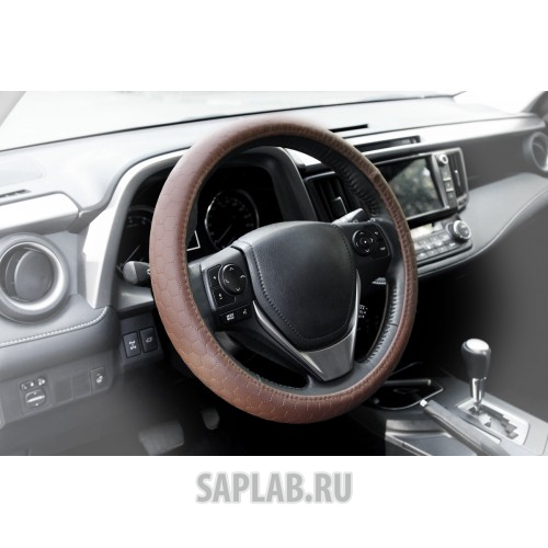 Купить KRAFT KT800309 Оплетка, иск. кожа с тиснением, коричневая, 38 см / M