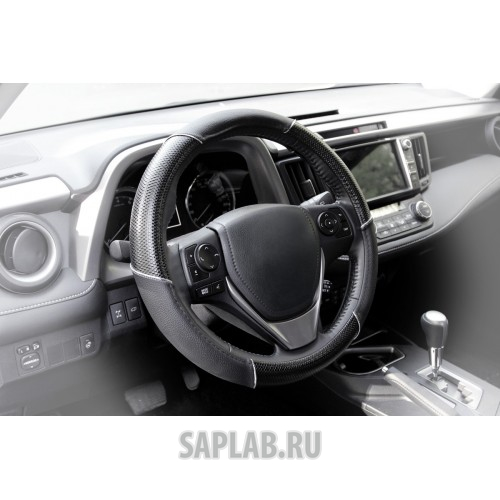 Купить KRAFT KT800319 Оплетка, иск. кожа, черная/принт, 40 см / L