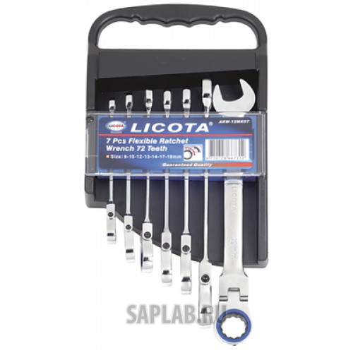 Купить LICOTA ARW12MK07 Набор ключей трещоточных с полукарданом 72 зуба 7пр.
