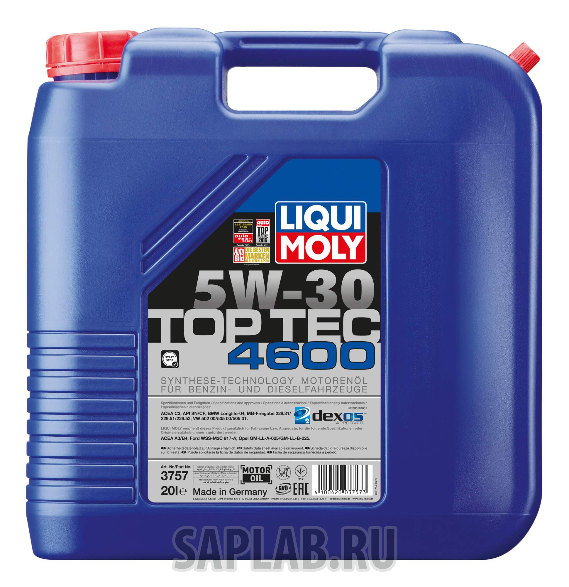 Купить LIQUI MOLY 3757 Моторное масло Liqui moly Top Tec 4600 5W-30 20л