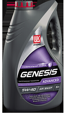 Купить LUKOIL 1599871 Моторное масло Lukoil Genesis Advanced 5W-40 5л