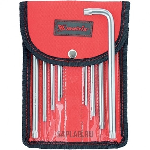 Купить MATRIX 12313 Набор ключей имбусовых TORX-TORX Tamper, 9 шт:T10-T50, CrV, удлиненные, сатин., чехол// MATRIX