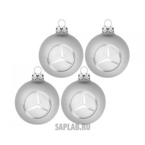 Купить MERCEDES B66953694 Набор из четырех елочных шаров Mercedes-Benz Christmas Balls, Silver