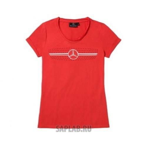 Купить MERCEDES B66954258 Женская футболка Mercedes Women's T-shirt, The radiator grille motif, Red, артикул B66954258