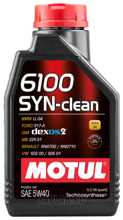 Купить MOTUL 107941 Моторное масло Motul 6100 SYN-clean 5W-40 1л