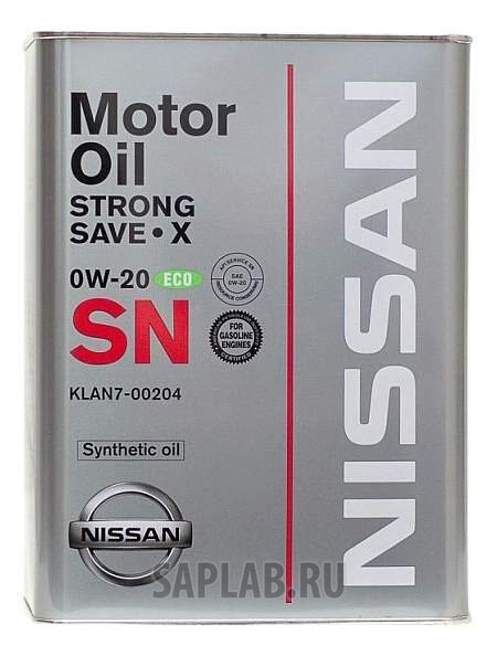 Купить NISSAN KLAN700204 Моторное масло Nissan Strong Save X SN SAE 0W-20 4л