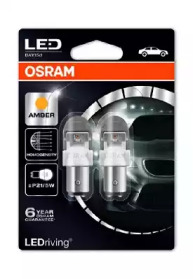 Купить OSRAM 1557YE02B OSRAM LED Premium Amber P21/5W 12V 2.0/0.4W, 2шт, 1557YE-02B
