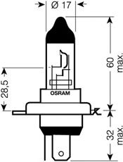 Купить OSRAM 6419301B OSRAM H4 Original 12V 60/55W, 1шт., 64193-01B