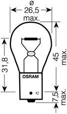 Купить OSRAM 7507LDA02B Лампа автомобильная 7507LDA-02B 21W 12V BAU15S10XBLI24MOSRAM