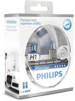 Купить PHILIPS 12258WHVSM Лампа для автомобильных фар WhiteVision H1/12 В/55 Вт