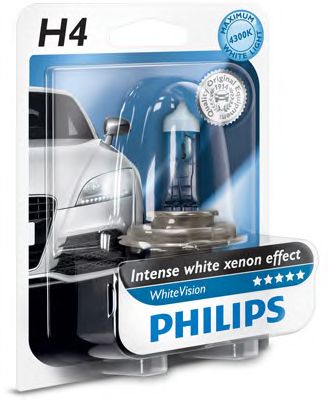 Купить PHILIPS 12342WHVB1 Лампа для автомобильных фар WhiteVision H4/12 В/60/55 Вт