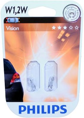 Купить PHILIPS 12516B2 Стандартные лампы для салона и сигнальные лампы Vision W1,2W/12 В/1,12 Вт