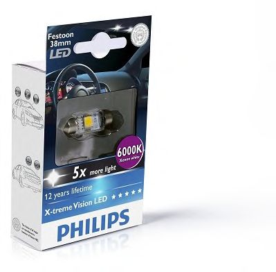 Купить PHILIPS 128596000KX1 Светодиодные лампы для салона X-tremeVision LED Фестон C5W, 38 мм/Дневной свет 6000 К/Localizer1