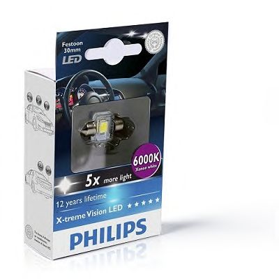 Купить PHILIPS 129416000KX1 PHILIPS X-tremeVision LED C5W, Festoon 30 мм, дневной свет 6000K 12V 1W, 1 шт., 129416000KX1