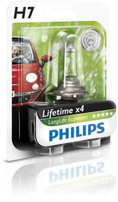 Купить PHILIPS 12972LLECOB1 Лампа для автомобильных фар LongLife EcoVision H7/12 В/55 Вт