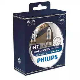 Купить PHILIPS 12972RVS2 PHILIPS RacingVision +150% H7 12V 55W (PX26d), 2 шт., 12972RVS2