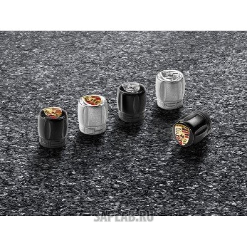 Купить Porsche 99104460269 Набор из четырех колпачков для колесных ниппелей Porsche, серебристый корпус / цветной герб, артикул 99104460269