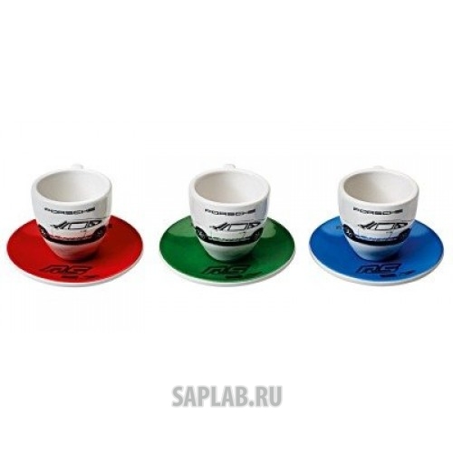 Купить Porsche WAP0500300G Набор из трех чашек для эспрессо Porsche Espresso cups, set of 3 – RS 2.7 Collection, артикул WAP0500300G