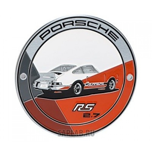 Купить Porsche WAP0500500J Эмблема на решетку радиатора Porsche Grille badge RS 2.7 Limited edition, grey/orange