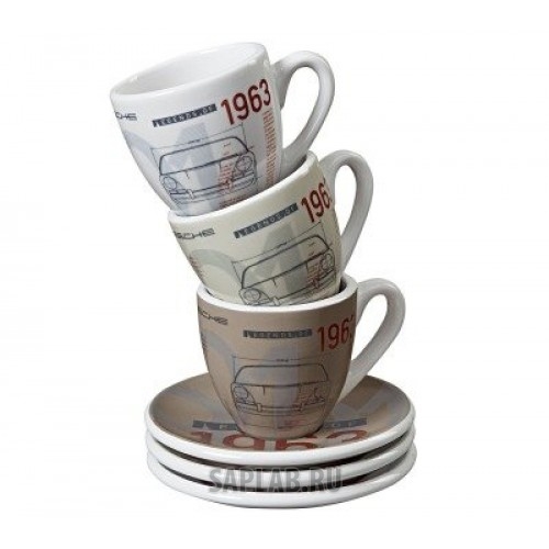Купить Porsche WAP0503000H Набор из трех чашек для эспрессо Porsche Espresso cups, Classic, limited edition, артикул WAP0503000H